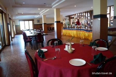 10 Der Speisesaal im Hotel Wangchuk